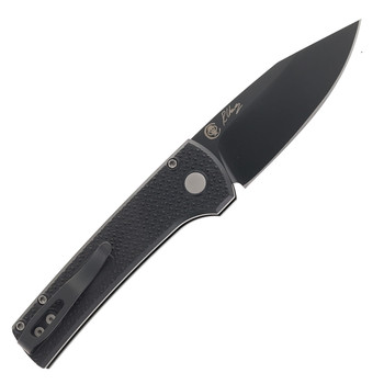 Pro-Tech Chaves Scapegoat Compact Automatic Folding Knife Black Aluminum Handle DLC Black MagnaMax Blade