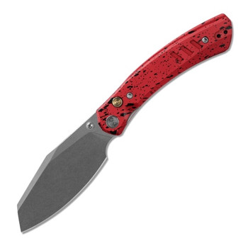 M Miguron Karok Folding Knife Red Aluminum Handle D2 Sheepsfoot Plain Edge Stonewash Finish MGR827RD