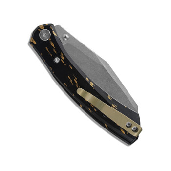 M Miguron Karok Folding Knife Black Aluminum Handle D2 Sheepsfoot Plain Edge Stonewash Finish MGR827BK