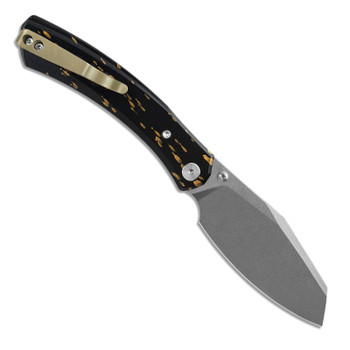 M Miguron Karok Folding Knife Black Aluminum Handle D2 Sheepsfoot Plain Edge Stonewash Finish MGR827BK