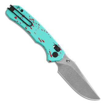 M Miguron Thaly Folding Knife Blue Aluminum Handle D2 Clip Point Plain Edge Satin Finish MGR834BU