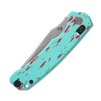 M Miguron Thaly Folding Knife Blue Aluminum Handle D2 Clip Point Plain Edge Satin Finish MGR834BU