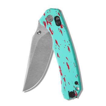 M Miguron Thaly Folding Knife Blue Aluminum Handle D2 Clip Point Plain Edge Satin Finish MGR834BU