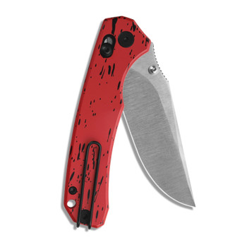 M Miguron Thaly Folding Knife Red Aluminum Handle D2 Clip Point Plain Edge Satin Finish MGR834RD