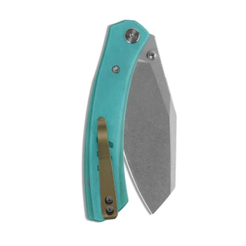 M Miguron Karok Folding Knife Blue G10 Handle D2 Sheepsfoot Plain Edge Stonewash Finish MGR827BU