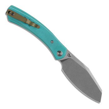 M Miguron Karok Folding Knife Blue G10 Handle D2 Sheepsfoot Plain Edge Stonewash Finish MGR827BU