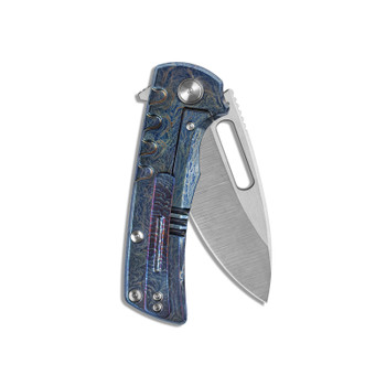M Miguron Arma Folding Knife Lightning Strike Titanium Handle Elmax Drop Point Plain Edge Satin Finish MGR603DG