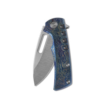 M Miguron Arma Folding Knife Lightning Strike Titanium Handle Elmax Drop Point Plain Edge Satin Finish MGR603DG