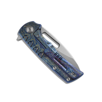 M Miguron Arma Folding Knife Lightning Strike Titanium Handle Elmax Drop Point Plain Edge Satin Finish MGR603DG