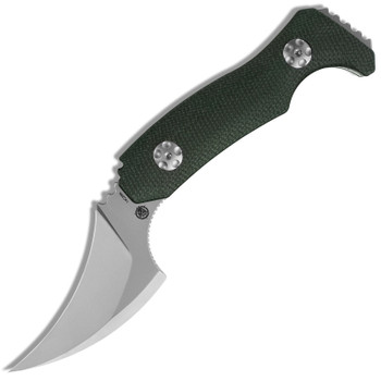 A Ameight LSM Fixed Blade Knife Green Micarta Handle 14C28N Pikal Plain Edge Light Grey PVD Blade AME508MGN