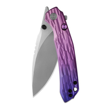 M Miguron Celora Folding Knife Gradient Anodized Purple Aluminum Handle 19C27 Drop Point Plain Edge Pearlescent Stonewash Finish MGR831ANO
