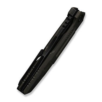 (Pre-Order ships 7-27) WE Knife Barracks Folding Knife Bronze Titanium Handle M390 Clip Point Plain Edge Black Stonewash Finish WE25078-2