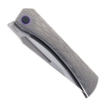 Ketuo Usurper GY/S Folding Knife Gray Titanium Handle M390 Tanto Plain Edge Satin Finish