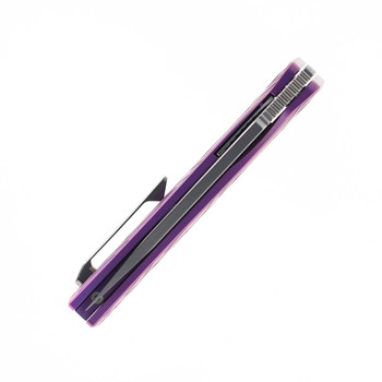 Ketuo Usurper  Pur/S Folding Knife Purple Titanium Handle M390 Tanto Plain Edge Satin Finish