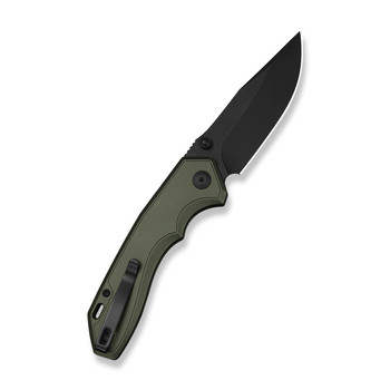 (Pre-Order ships 7-27) CIVIVI Elite Brova Folding Knife Forest Green Aluminum Handle S35VN Clip Point Plain Edge Black Stonewash Finish CE25093-3