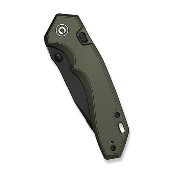 (Pre-Order ships 7-27) CIVIVI Elite Brova Folding Knife Forest Green Aluminum Handle S35VN Clip Point Plain Edge Black Stonewash Finish CE25093-3