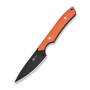 (Pre-Order ships 7-27) CIVIVI High Grass Field Fixed Blade Knife Orange G10 Handle 14C28N Plain Edge Black Stonewash Finish C25084-1