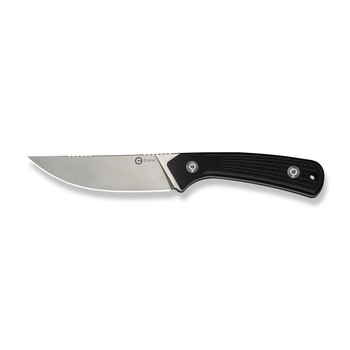 (Pre-Order ships 7-27) CIVIVI Carveth Fixed Blade Knife Black G10 Handle AEB-L Drop Point Plain Edge Stonewash Finish C25040-1