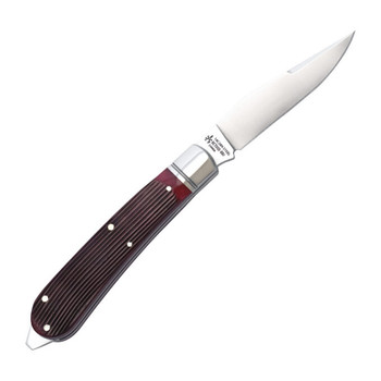 RoseCraft Appalachian Jack Folding Knife Red Barnboard Jigged Bone Handle D2 Plain Edge Satin Finish RCT003-RBJ