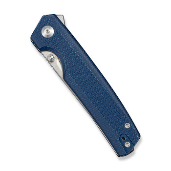 SENCUT Stria Folding Knife Blue Canvas Micarta Handle D2 Plain Edge Satin Finish S25112-3