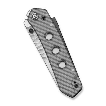 CIVIVI Vision FG Folding Knife Clear Lexan Handle Nitro-V Reverse Tanto Plain Edge Satin Finish C22036-8