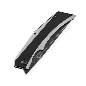 Kansept Naska Folding Knife Black Anodized/Plain Titanium Handle S35VN Plain Edge Stonewash Finish K1035A2