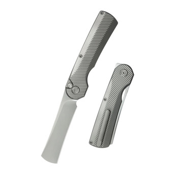 (Button Stick) Open Box/Returned KB Ikul Folding Knife Sandblast Titanium Handle M390 Razor Plain Edge Beadblast Finish KB380A