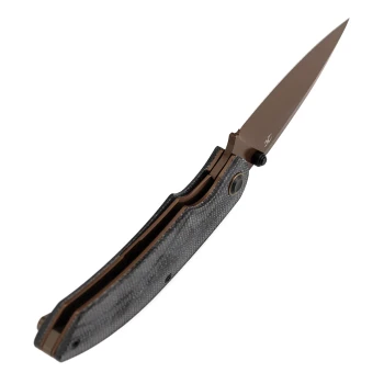 Kansept Falk Folding Knife Black Micarta Handle 3.3" Rose Gold Elmax Blade K1142A3