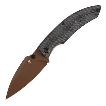 Kansept Falk Folding Knife Black Micarta Handle 3.3" Rose Gold Elmax Blade K1142A3