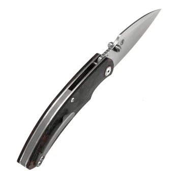 Kansept Falk Folding Knife Green Rag Burl Canvas Micarta Handle 3.3" Stonewashed Elmax Blade K1142A4