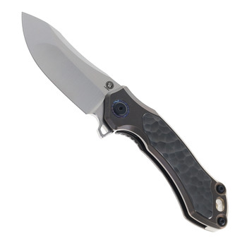 Meteor Lory Folding Knife Satin M390 Blade Bronze Stonewash Handle with Stone-Patterned Zirconium Alloy Inlay LX08A