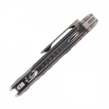 Meteor Lory Folding Knife Satin M390 Blade Bronze Stonewash Handle with Stone-Patterned Zirconium Alloy Inlay LX08A