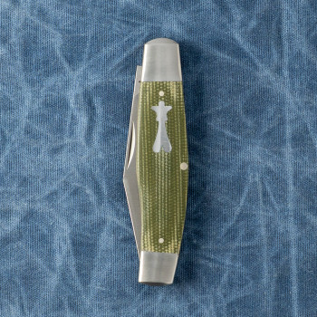 Jack Wolf Knives Stockman Slip Joint Folding Knife Green Canvas Micarta Handle 14C28N Blade