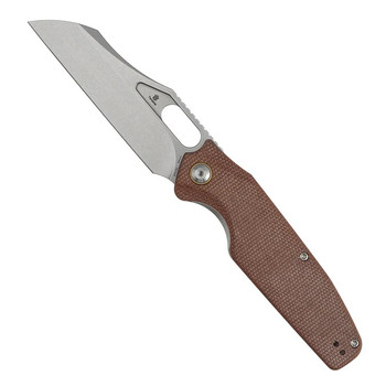 Tenable Tuckamore Folding Knife Brown Micarta Handle 3.54" Stonewashed Nitro-V Blade B1052A2
