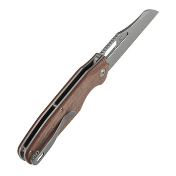Tenable Tuckamore Folding Knife Brown Micarta Handle 3.54" Stonewashed Nitro-V Blade B1052A2
