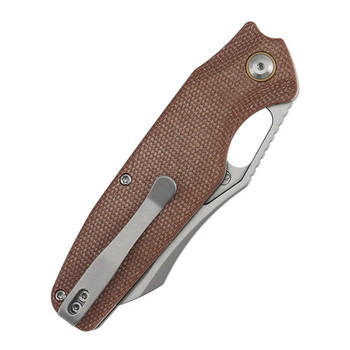 Tenable Tuckamore Folding Knife Brown Micarta Handle 3.54" Stonewashed Nitro-V Blade B1052A2