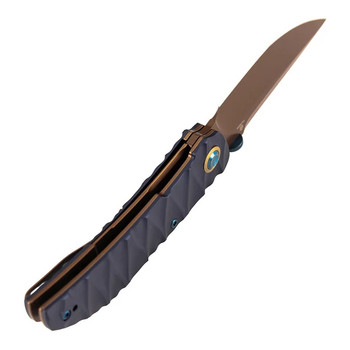 Tenable Tarkin Folding Knife Blue Faceted Wave Aluminum Handle 3.40" Rose Gold Nitro-V Blade B1078A2