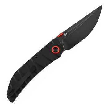 Tenable Tarkin Folding Knife Black Faceted Wave G10 Handle 3.40" Blackwashed Nitro-V Blade B1078A3