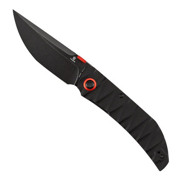 Tenable Tarkin Folding Knife Black Faceted Wave G10 Handle 3.40" Blackwashed Nitro-V Blade B1078A3