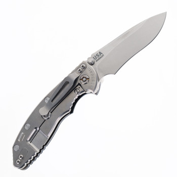 Hinderer Knives XM-18 3.25" Recurve Folding Knife (Non-Flipper) Blue/Black G10 Titanium Handle Stonewashed Magnacut Blade
