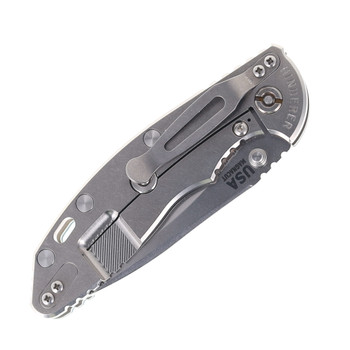 Hinderer Knives XM-18 3.25" Recurve Folding Knife (Non-Flipper) Blue/Black G10 Titanium Handle Stonewashed Magnacut Blade