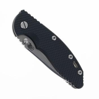 Hinderer Knives XM-18 3.25" Recurve Folding Knife (Non-Flipper) Black G10 Working Finish Titanium Handle Stonewashed Magnacut Blade