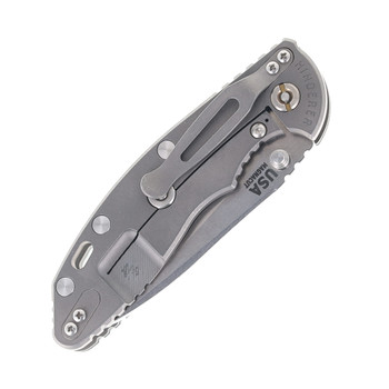 Hinderer Knives XM-18 3.25" Recurve Folding Knife (Non-Flipper) Black G10 Working Finish Titanium Handle Stonewashed Magnacut Blade