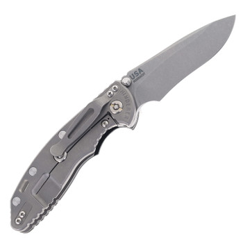 Hinderer Knives XM-18 3.25" Recurve Folding Knife (Non-Flipper) Black G10 Working Finish Titanium Handle and Working Magnacut Blade