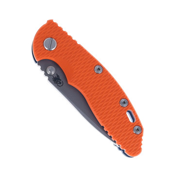 Hinderer Knives XM-18 3.5" Recurve Folding Knife (Non-Flipper) Orange G10 Stonewashed Titanium Handle and Stonewashed Magnacut Blade