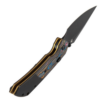Kansept Fenrir Folding Knife 80's CamoCarbon Handle 3.40" Black Stonewashed CPM 20CV Blade K1034H1