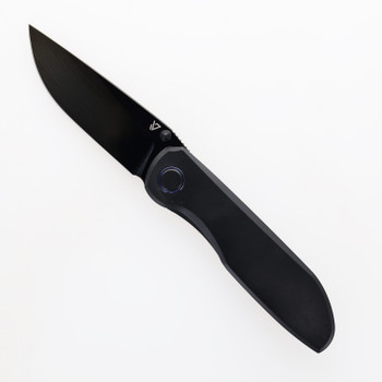 Vanguard Cheetah Integral Folding Knife Black Titanium Handle Semi-Mirror Polished DLC VG10 Steel
