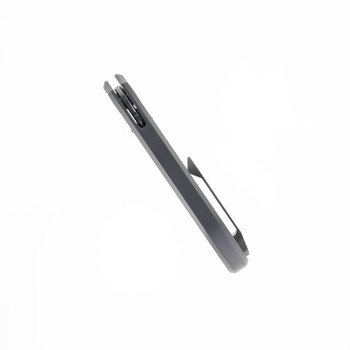 Vanguard Cheetah Integral Folding Knife Gray Titanium Handle Damascus Blade