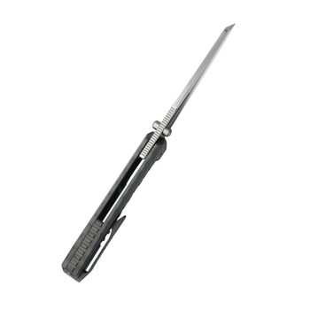 KB Knives Insomnia Folding Knife Flamed Titanium Handle 3.46" Silver Bead Blast M390 Tanto Blade KB441B