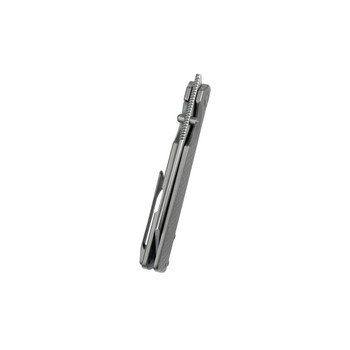 KB Knives Get Some Folding Knife Gray Sandblasted Titanium Handle 3.35" Satin & Silver Bead Blast M390 Tanto Blade KB445A